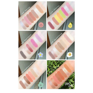 FLORTTE Chic Chic Eyeshadow Palette Earth Tone Flortte 花落利亚Chic Chic叽叽喳喳9色眼影盘 大地系列易搭配 初学者学生党必入 - 9 Shades