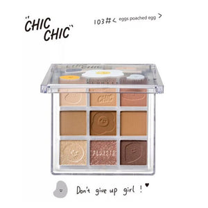 FLORTTE Chic Chic Eyeshadow Palette Earth Tone Flortte 花落利亚Chic Chic叽叽喳喳9色眼影盘 大地系列易搭配 初学者学生党必入 - 9 Shades