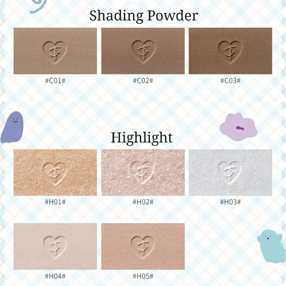 FLORTTE Yummy's Daily Blush Highlight Contour 花洛利亚Flortte心跳蹦蹦系列腮红高光打亮修容饼