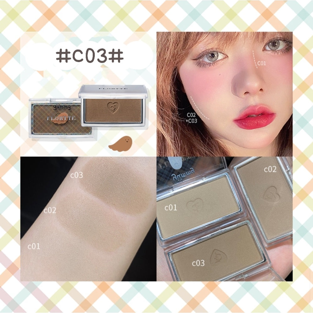 FLORTTE Yummy's Daily Blush Highlight Contour 花洛利亚Flortte心跳蹦蹦系列腮红高光打亮修容饼