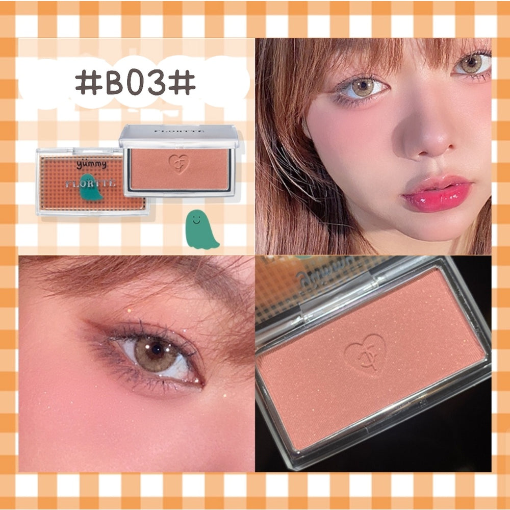 FLORTTE Yummy's Daily Blush Highlight Contour 花洛利亚Flortte心跳蹦蹦系列腮红高光打亮修容饼