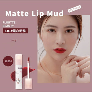 FLORTTE Quak! Matte Lip Mud Flortte Lipstick 花洛莉亚鸭鸭唇泥 显色持久滋润唇膏口红唇釉