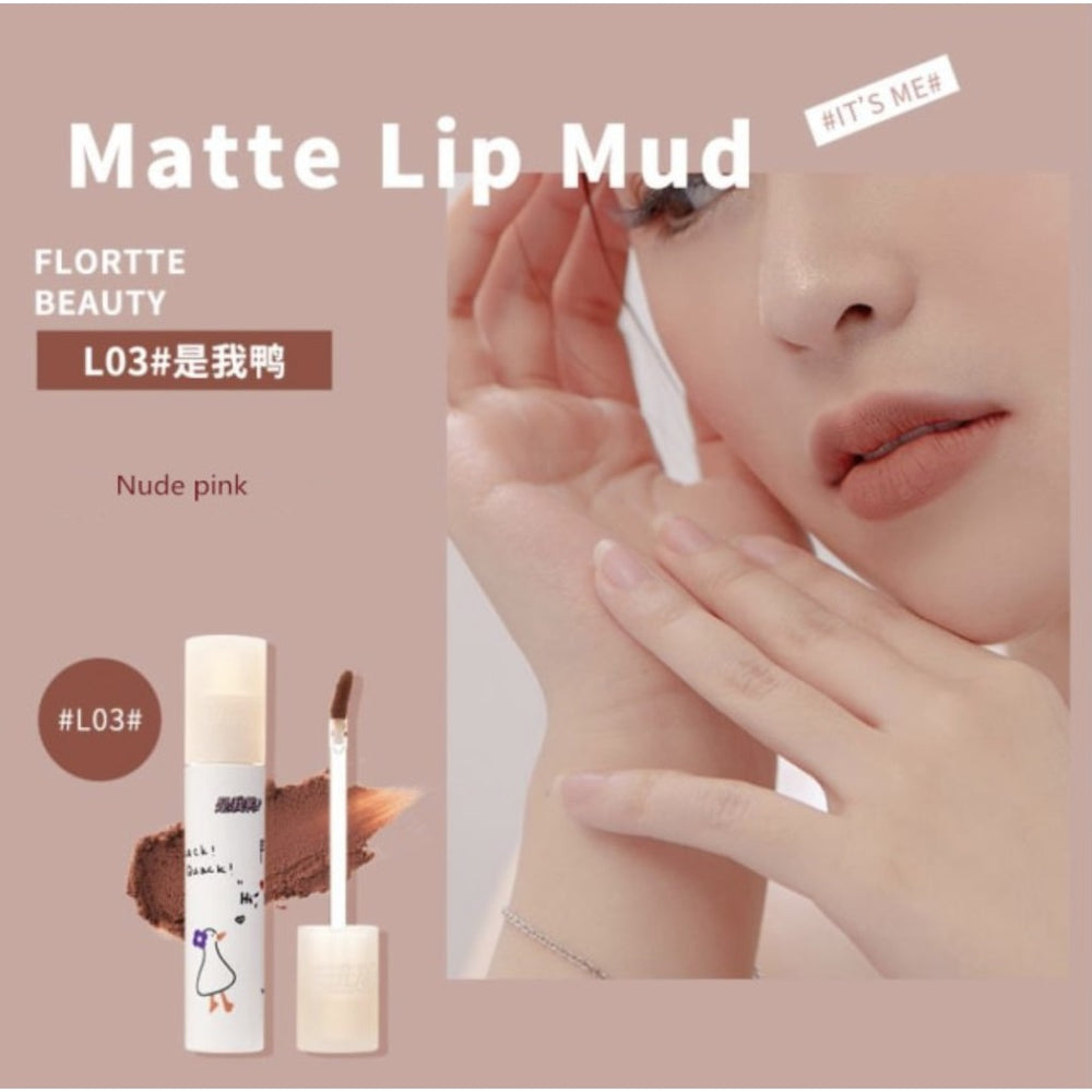 FLORTTE Quak! Matte Lip Mud Flortte Lipstick 花洛莉亚鸭鸭唇泥 显色持久滋润唇膏口红唇釉