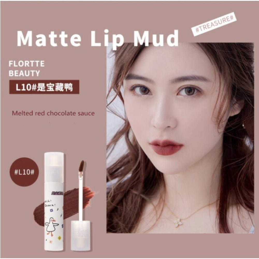 FLORTTE Quak! Matte Lip Mud Flortte Lipstick 花洛莉亚鸭鸭唇泥 显色持久滋润唇膏口红唇釉