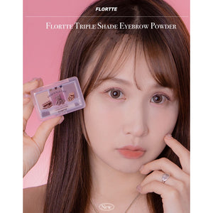 FLORTTE Triple Shade Eyebrow Powder Flortte 花落利亚自然柔雾三色眉粉