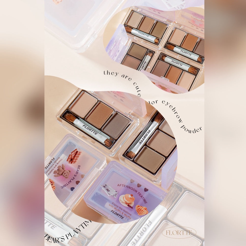 FLORTTE Triple Shade Eyebrow Powder Flortte 花落利亚自然柔雾三色眉粉