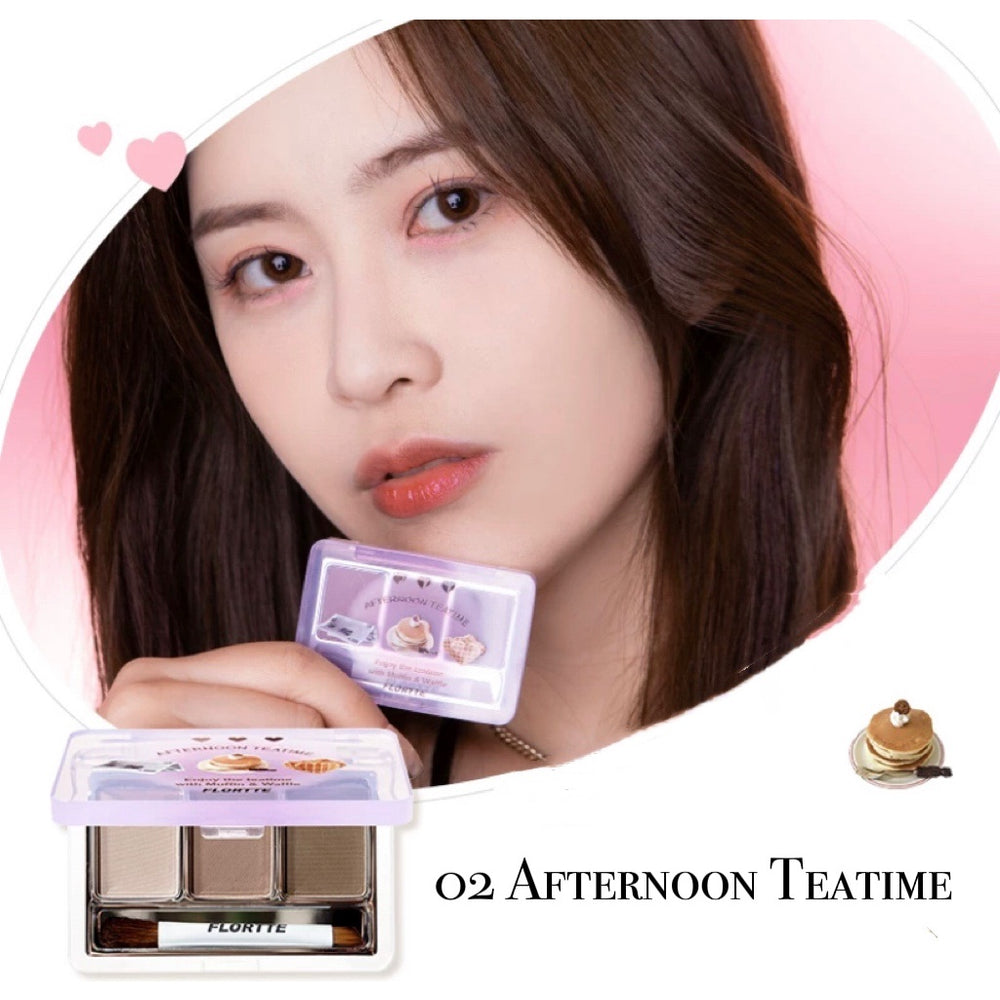 FLORTTE Triple Shade Eyebrow Powder Flortte 花落利亚自然柔雾三色眉粉