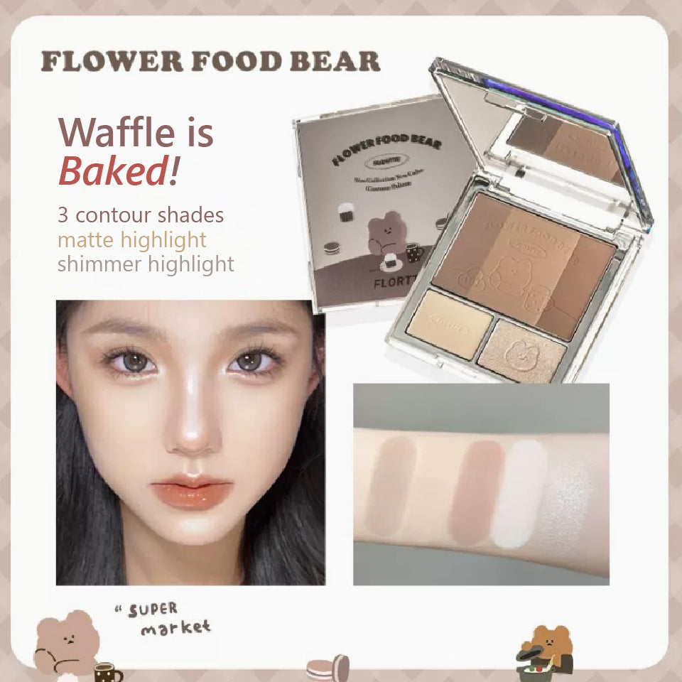 FLORTTE Flower Food Bear Series Contour Palette Flortte 拜托啦花菜熊系列修容盘