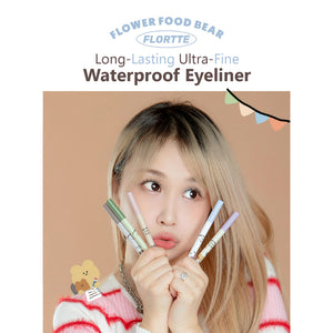 FLORTTE Flower Food Bear Series Long-lasting Quick-drying Ultra-fine Waterproof Eyeliner Flortte 拜托啦花菜熊系列眼线液笔