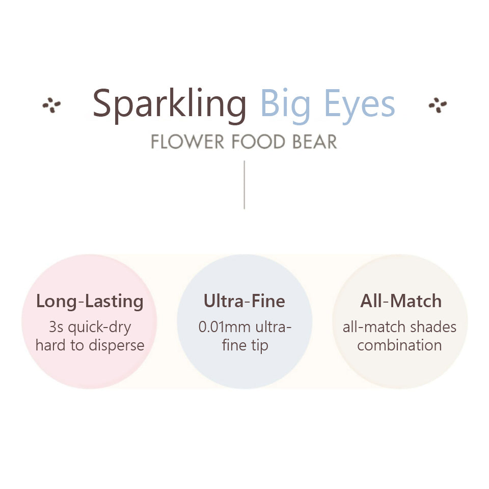 FLORTTE Flower Food Bear Series Long-lasting Quick-drying Ultra-fine Waterproof Eyeliner Flortte 拜托啦花菜熊系列眼线液笔