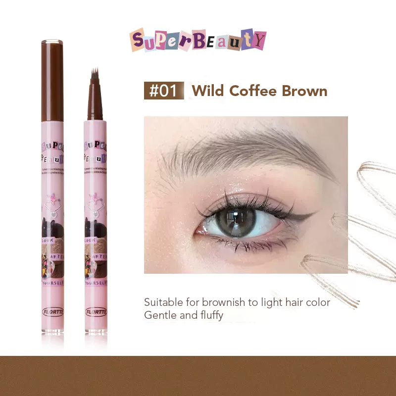 Flortte Liquid Eyebrow Pencil Flortte 怪美莉亚小画家刀锋眉笔