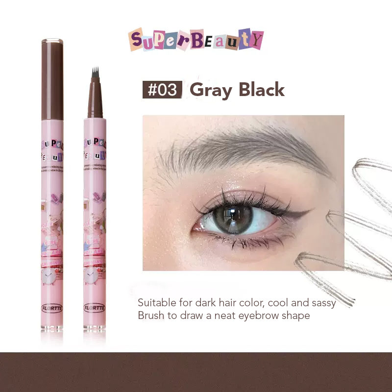 Flortte Liquid Eyebrow Pencil Flortte 怪美莉亚小画家刀锋眉笔