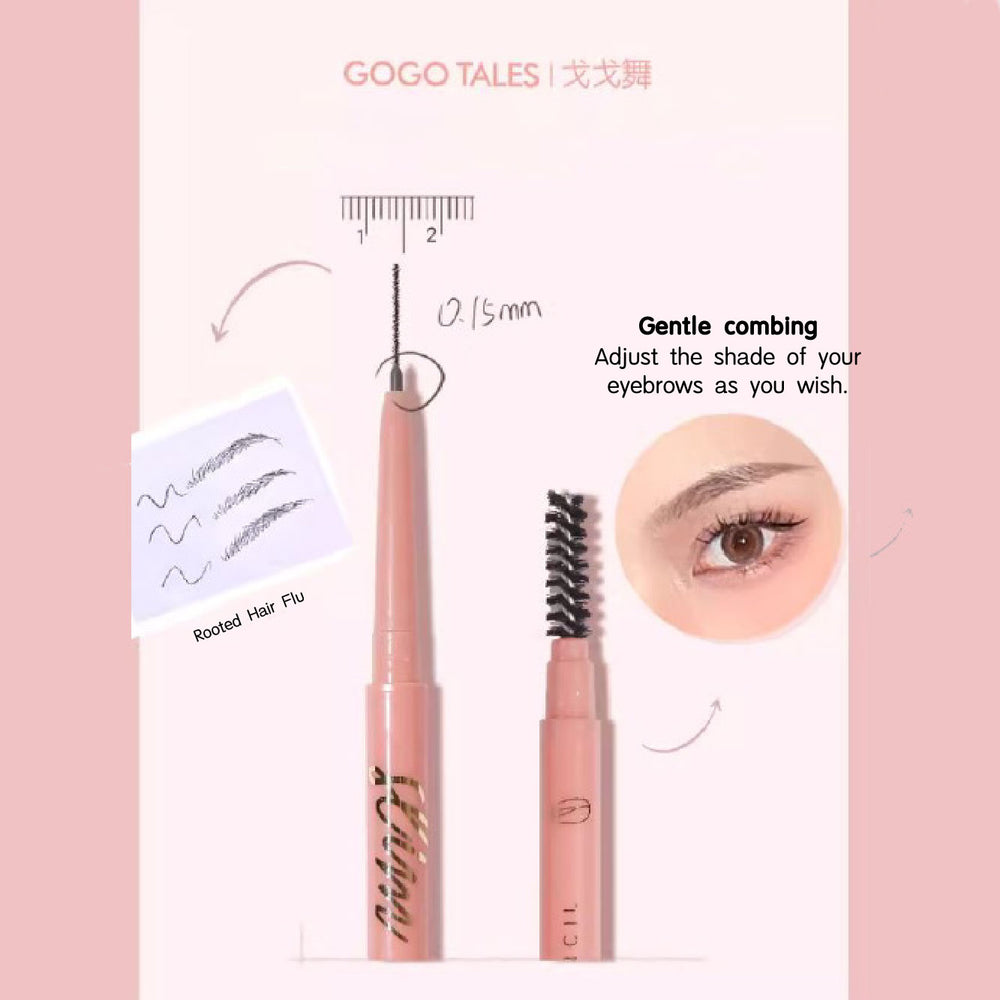 GOGO TALES Long Lasting Fine Mist Thin Head Eyebrow Pencil Gogotales 戈戈舞绒雾纤细双头眉笔细头持妆不易脱色