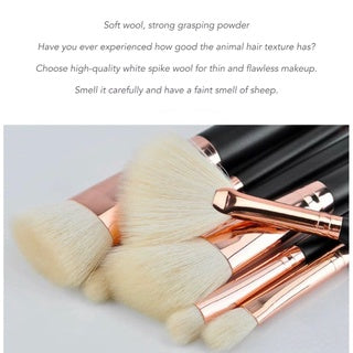 MSQ Rose Gold Makeup Brush Set 15pcs 魅丝蔻15支玫瑰金化妆刷套装全套