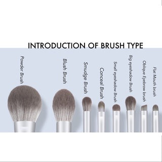 MSQ Silver Snow 8pcs Makeup Brushes Set 魅丝蔻 8支银雪化妆刷套装全套