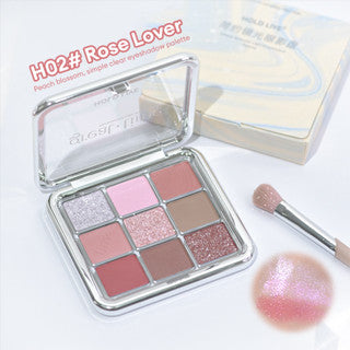 HOLD LIVE Simple Mirror Light Nine-Color Eyeshadow Palette Holdlive 简约镜光9色眼影盘