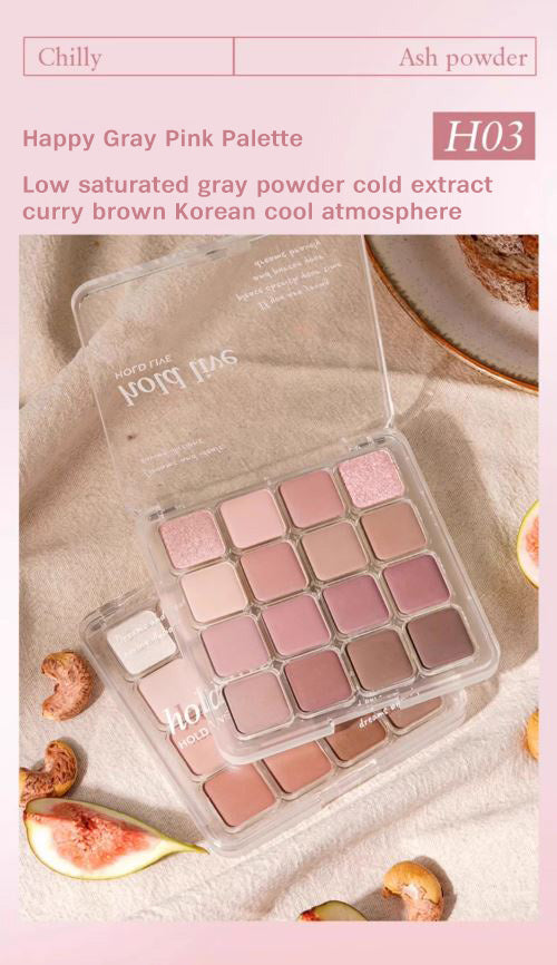 HOLD LIVE Checkered 16-Color Eyeshadow Palette Holdlive 方格16色眼影盘粉棕色眼影