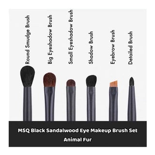 MSQ Black Sandalwood Eye Makeup Brush Set 6pcs 魅丝蔻黑檀眼部6支化妆刷套装套组