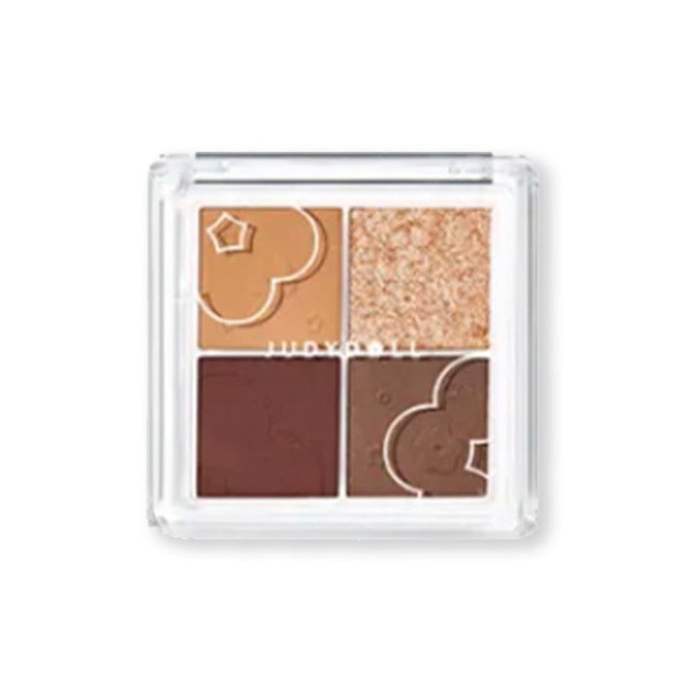 JUDYDOLL Flora Soft Cloud Series Eyeshadow Palette Judydoll 橘朵小花系列云朵4色眼影盘 朵朵盘奶茶盘大地盘 - 4 Shades