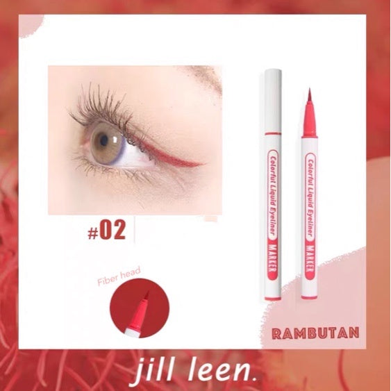 JILL LEEN Color Liquid Eyeliner Waterproof Long-lasting Jillleen 彩色眼线液笔防水持久极致细头