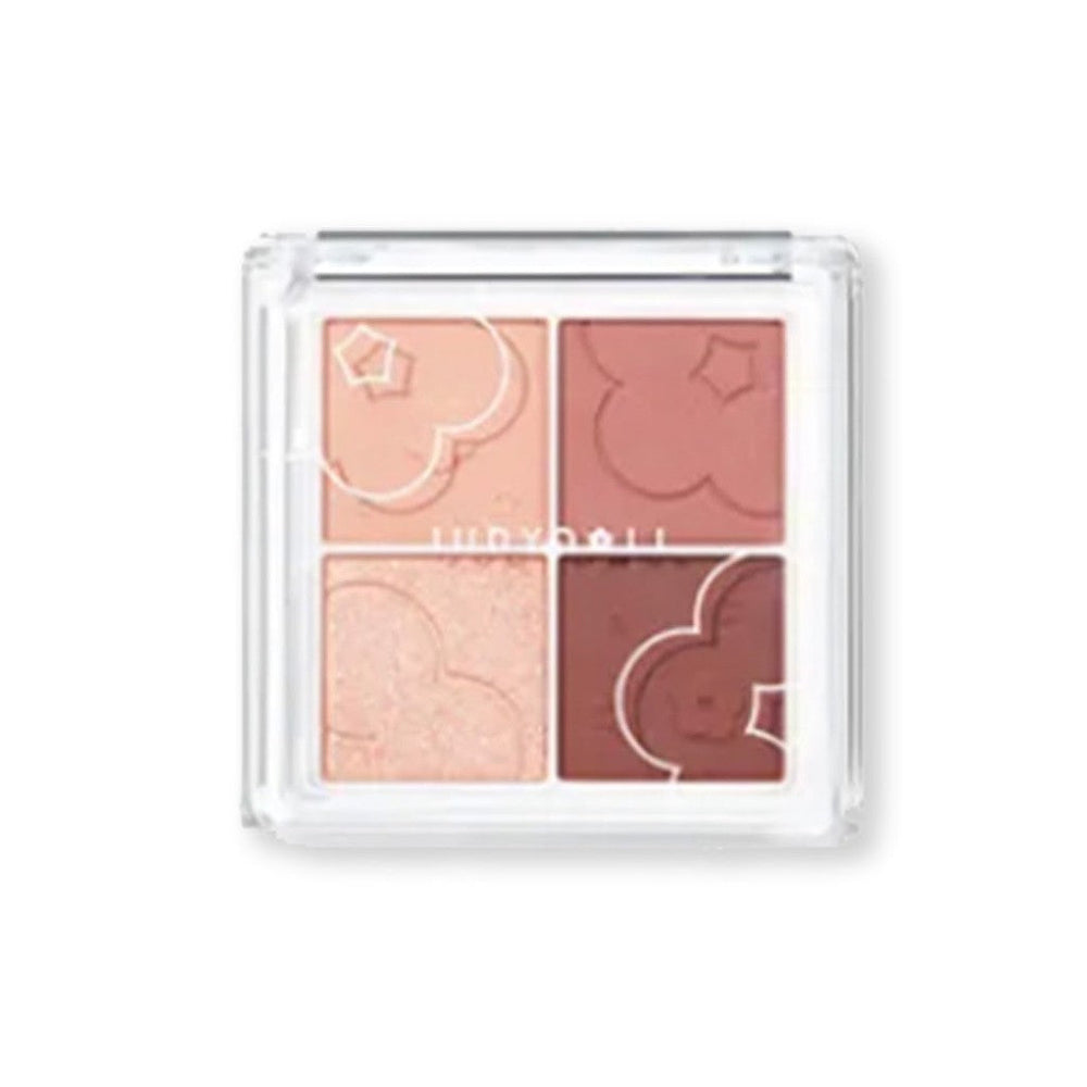 JUDYDOLL Flora Soft Cloud Series Eyeshadow Palette Judydoll 橘朵小花系列云朵4色眼影盘 朵朵盘奶茶盘大地盘 - 4 Shades