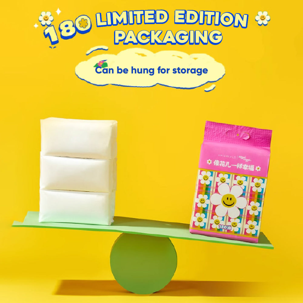 AMORTALS x Wiggle Hanging Soft Cleansing Face Towel (180 Pc) 尔木萄Wiggle联名洗脸巾悬挂式加大加厚（180抽）