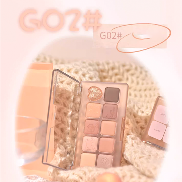 GOGO TALES Sweet Misty 10 Color Eyeshadow Palette Highlight Blush Gogotales 戈戈舞甜心朦雾十色眼影盘 腮红高光一体盘