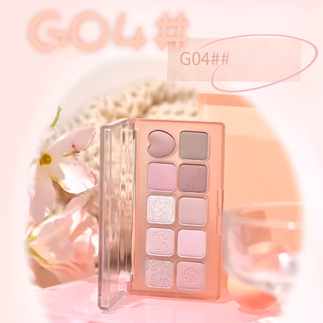 GOGO TALES Sweet Misty 10 Color Eyeshadow Palette Highlight Blush Gogotales 戈戈舞甜心朦雾十色眼影盘 腮红高光一体盘