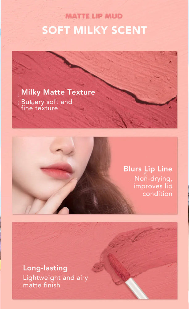 JUDYDOLL X Pop Mart Collection Matte Lip Mud Judydoll 橘朵泡泡马特联名小奶泥唇泥 橘朵哑光唇泥