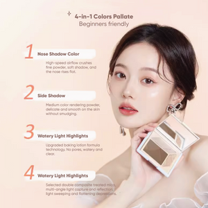 CHIOTURE Four Color Highlighter Contour Palette Chio ture 稚优泉四色修颜高光修容盘 阴影哑光高光一体盘