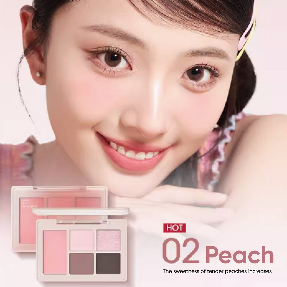 CHIOTURE 5 Color Eyeshadow Palette Blush Highlighter Chio ture 稚优泉五色眼影腮红盘 大地色珠光哑光日常淡妆