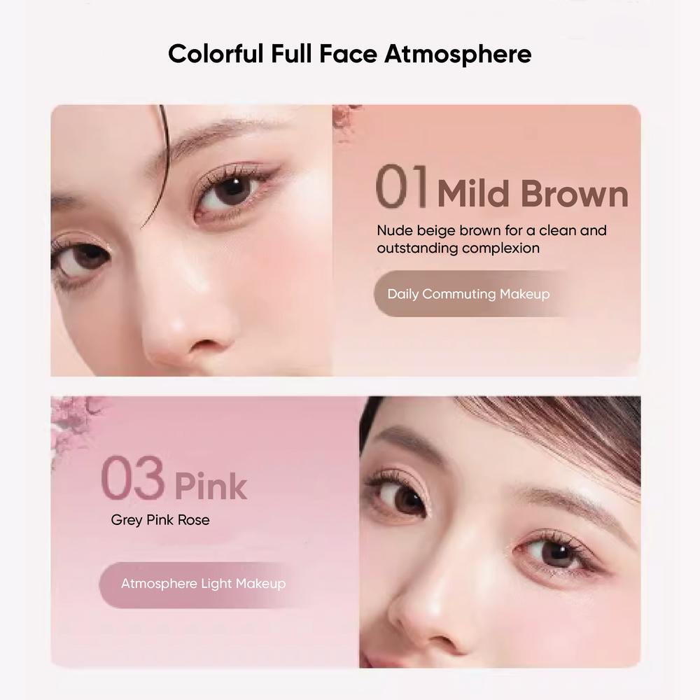 CHIOTURE 5 Color Eyeshadow Palette Blush Highlighter Chio ture 稚优泉五色眼影腮红盘 大地色珠光哑光日常淡妆