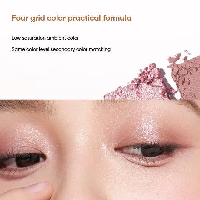 CHIOTURE Four Color Eyeshadow Palette Earth 4 Color Chio ture 稚优泉质感四色眼影盘 综合盘大地色亮片哑光