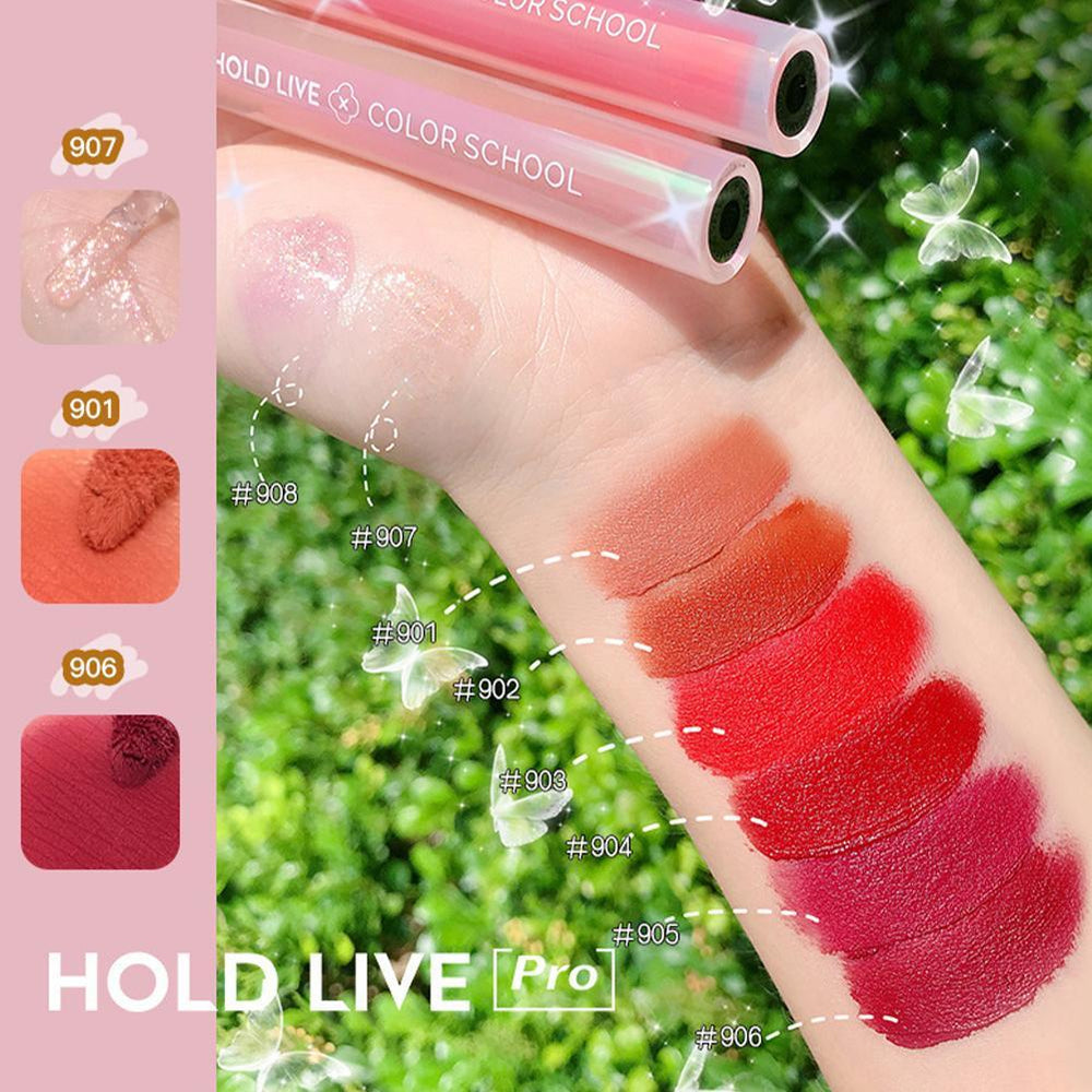 HOLD LIVE Color School Lip Gloss Liquid Lipstick Holdlive 糖果纸丝绒雾面口红 水光金闪透明果冻唇彩