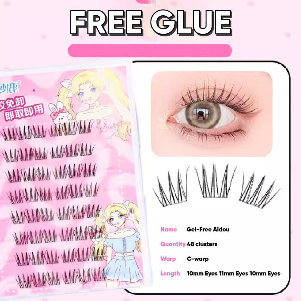 DREAM DEER Glue Free Single Cluster False Eyelashes Idol Fake Eyelash 梦鹿免胶单簇假睫毛 爱豆女团风假睫毛