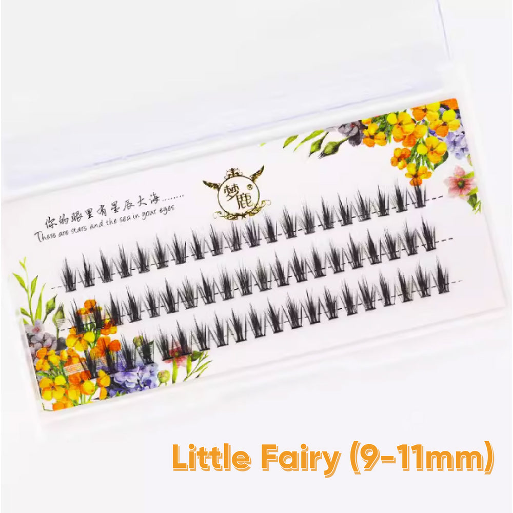 DREAM DEER Single Cluster Segmented Natural False Eyelashes Fake Eyelash 梦鹿单簇分段式假睫毛 单根自然鱼尾小恶魔  懒人三部曲