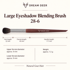 Dream Deer Large Eyeshadow Blending Brush — Professional Series 28-6 — measurements