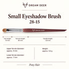 Dream Deer Small Eyeshadow Brush — Professional Series 28-15 — measurements