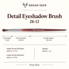 Dream Deer Detail Eyeshadow Brush — Professional Series 28-12 — measurements