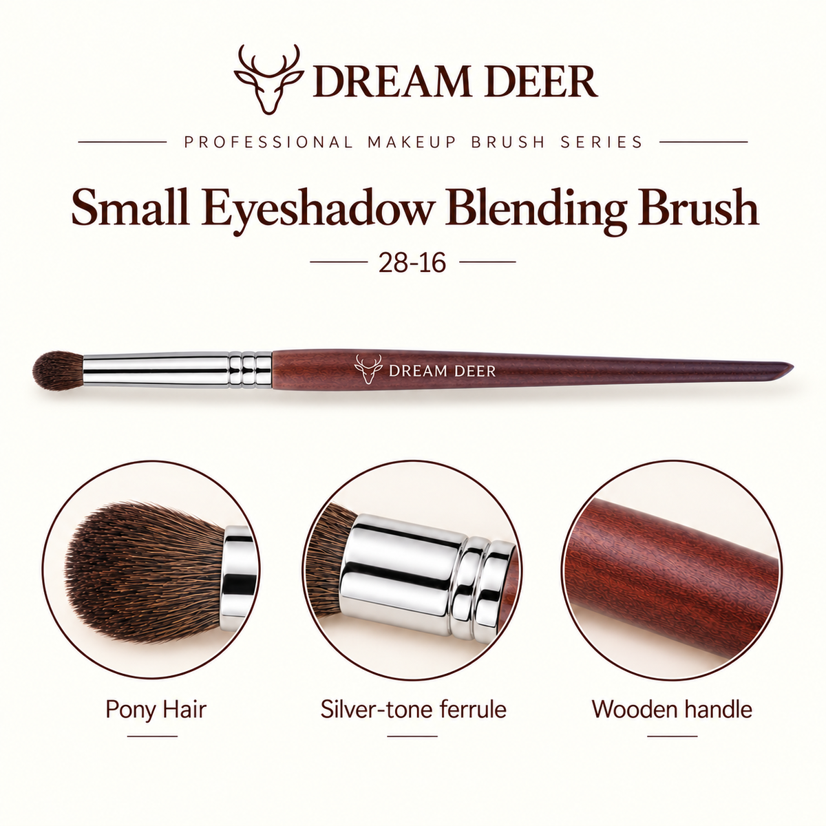 Dream Deer Small Eyeshadow Blending Brush — Professional Series 28-16 — material details