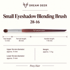Dream Deer Small Eyeshadow Blending Brush — Professional Series 28-16 — measurements