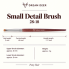 Dream Deer Small Detail Brush — Professional Series 28-18 — measurements