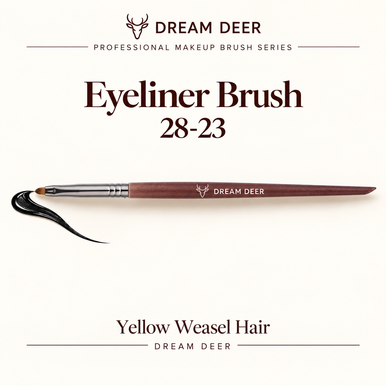 Dream Deer Eyeliner Brush — Professional Series 28-23 — application