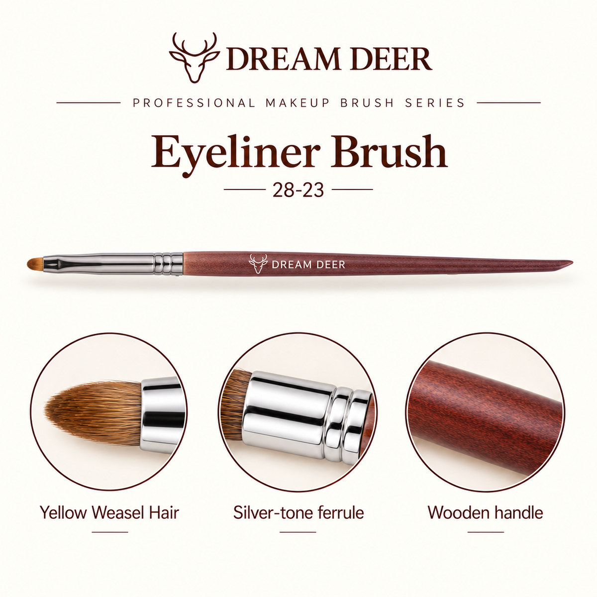 Dream Deer Eyeliner Brush — Professional Series 28-23 — material details