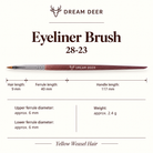 Dream Deer Eyeliner Brush — Professional Series 28-23 — measurements
