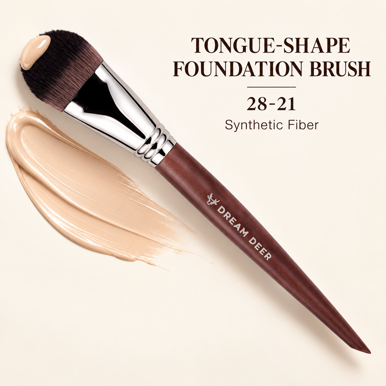 Dream Deer Tongue-Shape Foundation Brush — Professional Series 28-21 — application