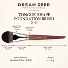 Dream Deer Tongue-Shape Foundation Brush — Professional Series 28-21 — measurements