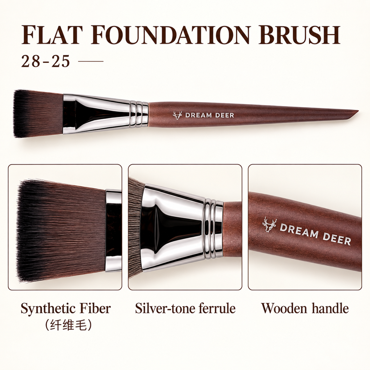 Dream Deer Flat Foundation Brush — Professional Series 28-25 — material details