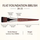 Dream Deer Flat Foundation Brush — Professional Series 28-25 — measurements