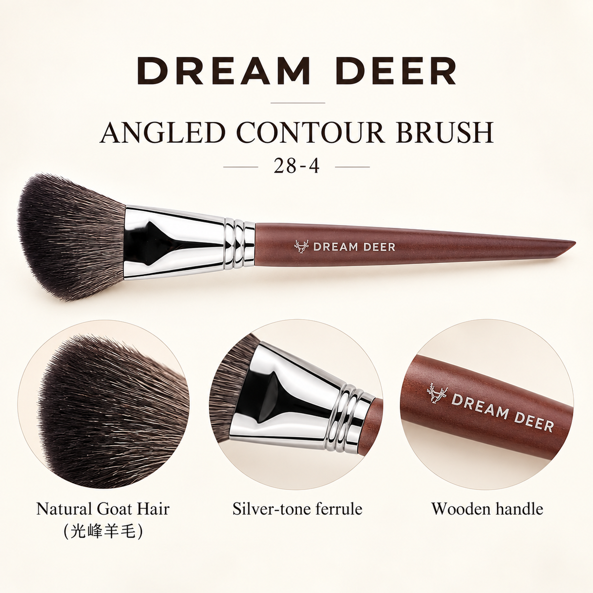 Dream Deer Angled Contour Brush — Professional Series 28-4 — material details